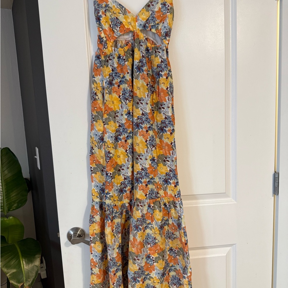 Abercrombie & Fitch Floral Maxi Dress in Yellow and Blue